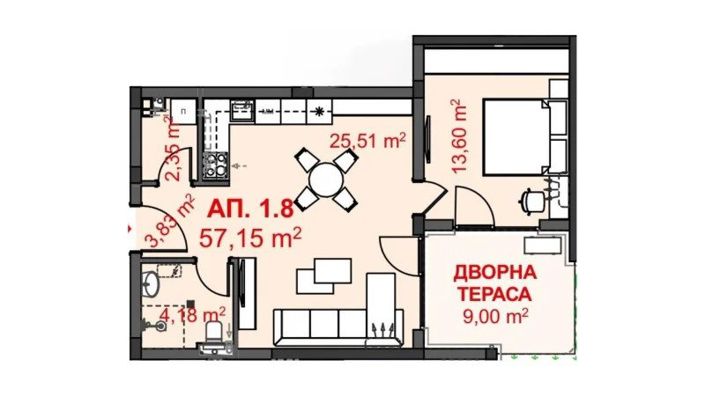 Image No.9-Propriété de 1 chambre à vendre à Chernomorets