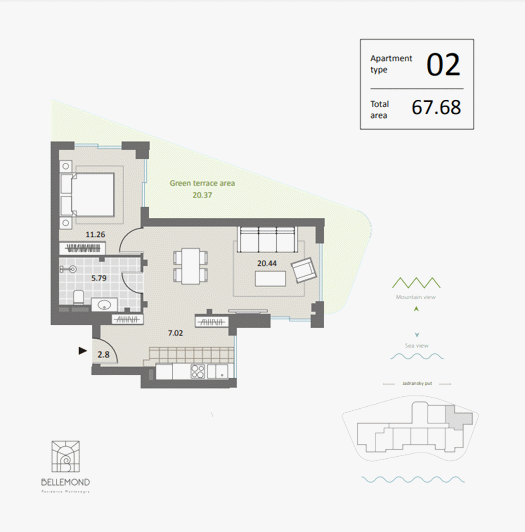 Image No.5-Propriété de 1 chambre à vendre à Budva
