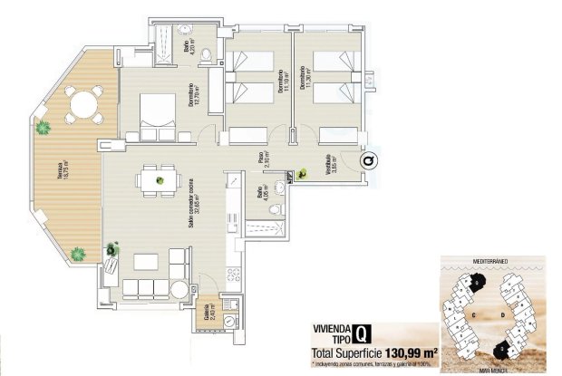 Image No.16-3 Bed Apartment for sale
