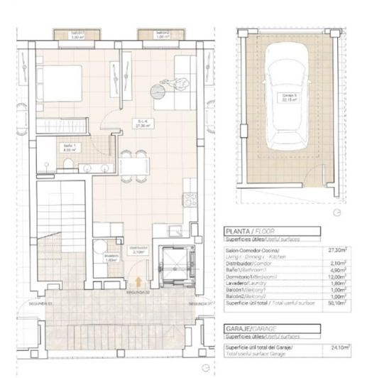 Image No.2-Appartement de 1 chambre à vendre à Hondón de las Nieves