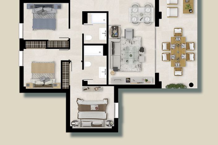 Image No.13-3 Bed Apartment for sale