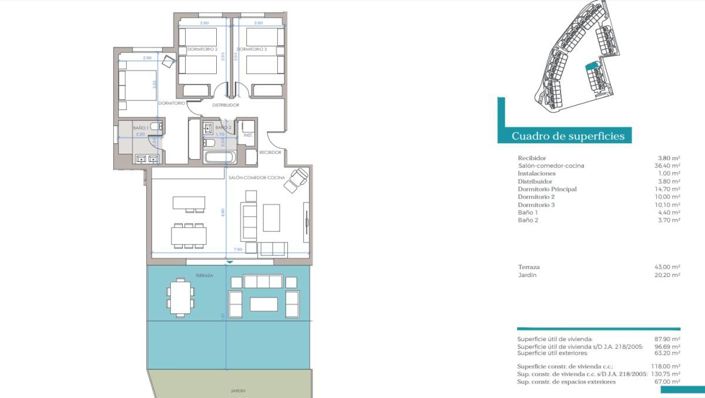 Image No.20-3 Bed Apartment for sale