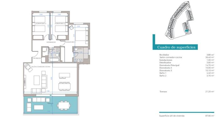 Image No.22-3 Bed Apartment for sale