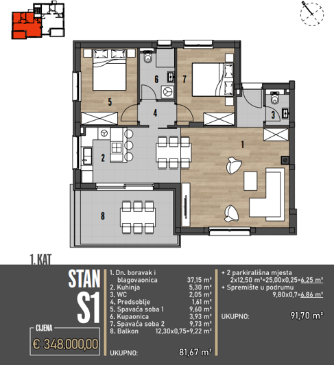 Image No.9-2 Bed Apartment for sale