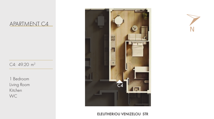 Image No.3-Appartement de 1 chambre à vendre